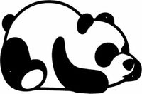Homemania Wanddecoratie Panda Staal Zwart 50x35 cm