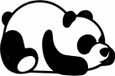 Homemania Wanddecoratie Panda Staal Zwart 50x35 cm