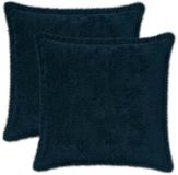 vidaXL Kussensloop 2 stuks Marineblauw Nep Konijnenbont 50 x 50 cm