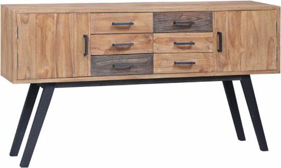 vidaXL Bijzetkast 110x30x75 cm Massief Teakhout Bruin