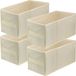 Lavita Stoffen Opbergmanden 15x31x15 cm - Crème Kast Organizer 4 Stuks - Opvouwbare Ladeverdeler - Textiel