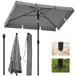 StarTech Rechthoekige strandparasol - Buitenparasol - 192 × 117 cm - 30° kantelbaar - Bediening met handgreep - UV-bestendig - Stevig stalen frame - Opvouwbaar met draagtas - Donkergrijs