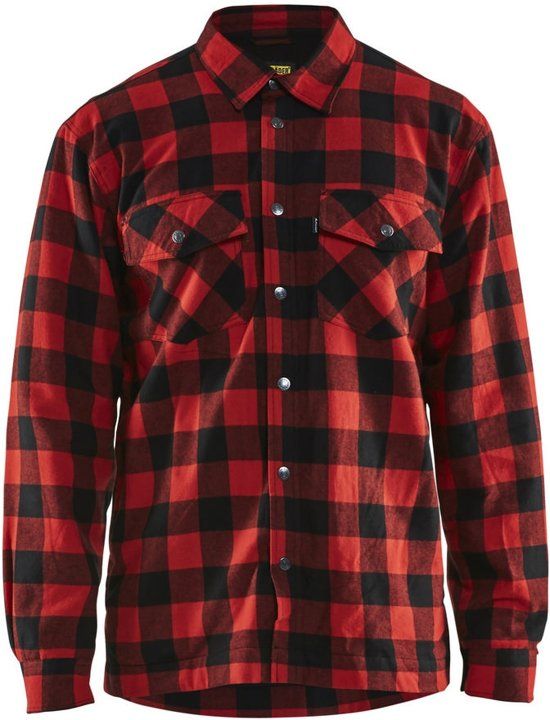 Blåkläder 3225-1131 Overhemd Flanel Gevoerd Rood/Zwart maat M