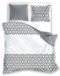 Faro Housse de couette Glamour 160x200 cm Coton Gris/Blanc