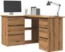 Maison Exclusive - Bureau d'angle en chêne artisanal 145x100x76 cm Matériau dérivé du bois