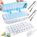 Unyqoos® Ice Cube Tray with Lid, 48 Cubes, Blue