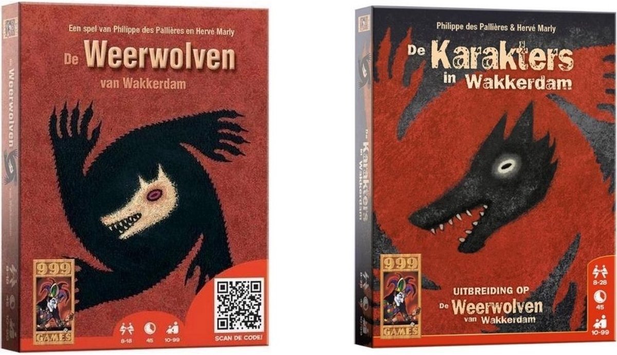 999 Games Spellenbundel - Kaartspel - 2 stuks - Weerwolven & Uitbereiding Karakters