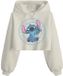 Lilo & Stitch Cropped Stitch Dames Trui met capuchon - wit - S