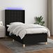 Maison Exclusive - Lit boxspring avec matelas et éclairage LED, noir, 80 x 200 cm, textile