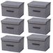 Ensemble de 6 boîtes de rangement avec couvercle, gris