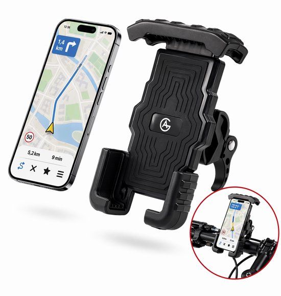 AG 150 Universele Telefoonhouder Fiets - Zwart - Geschikt voor iPhone 14, 14 Plus, 14 Pro, 14 Pro Max - 6.8 inch