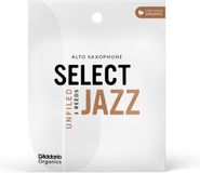 D'Addario Woodwinds Organic Select Jazz Unfiled Altsaxofoonrieten, sterkte 2 zacht, afzonderlijk verpakt, 3-pack