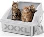 Merkloos Kattenbak Roestvrij staal Extra groot Hoge randen 71 x 51 x 31 cm