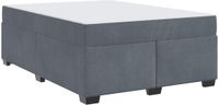 vidaXL Cadre de lit avec matelas, gris foncé, 140 x 200 cm, tissu