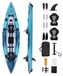 Kayak gonflable - 2 personnes récréatif - Capacité de charge 318 kg - Plancher en PVC drop-stitch - Sièges rembourrés - Résistant aux fuites et aux déchirures - Incluant 2 pagaies, pompe à main et sac de transport