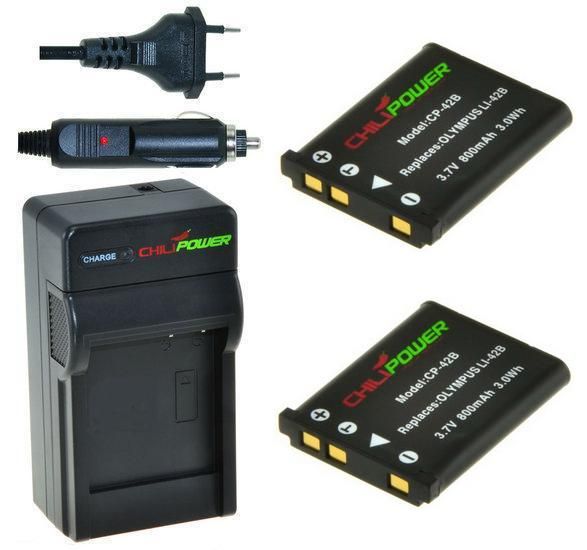 ChiliPower 2 x NP-45 / NP-45A accu's voor Fujifilm - inclusief oplader en autolader