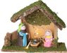 Merkloos / Sans marque Casa Y Menaje Kerststal voor kinderen - met beeldjes - 23 x 10 x 8 cm - kinder/kinderkamer kerststalletje