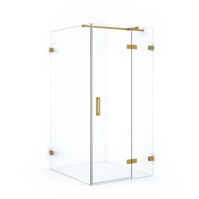 Maxaro Douchecabine Diamond 110x100cm 8mm Helder Veiligheidsglas Goud met Draaideur