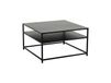 Table basse en acier noir avec plateau de rangement 70x40x70cm