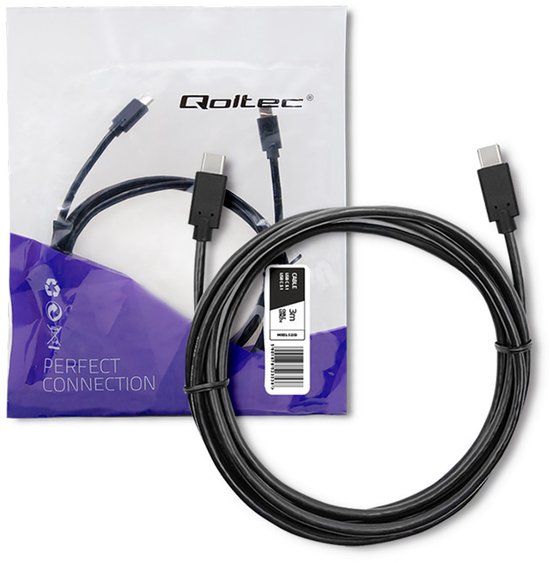 Qoltec - USB-C Kabel - 3m - Zwart