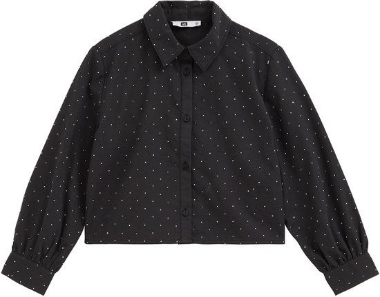 WE Fashion Meisjes gestreepte blouse met strass-stenen