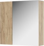 Vicco Leopold Armoire de salle de bain – 60 x 59.2 cm Avec étagères et 1 porte miroir Chêne puissant or