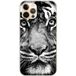 Apple iPhone 12 Pro Tigre blanc et noir Bedrukt siliconen hoesje