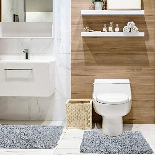 Emma Barclay 2 st. Badkamer Sets Katoen Loop Twist Zilver, 50x80cm/50x40cm