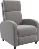 HOMCOM Relaxfauteuil met Ligfunctie Polyester Grijs