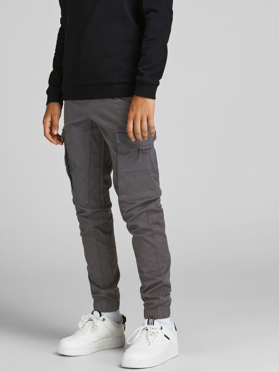Jack & Jones JPSTPAUL JJFLAKE 542 ASPHALT NOOS JNR Jongens Broek - Grijs - Maat 146
