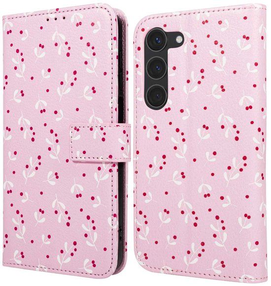 imoshion Hoesje - Geschikt voor Samsung Galaxy S23 - Design Bookcase smartphone - Blush Berries