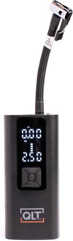 QLT No Less QLT Snoerloze Luchtcompressor Pro en Powerbank in één - 10,3 Bar - Zwart