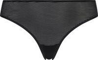 Hunkemöller Dames Lingerie Invisible string Stripe mesh - Zwart - maat L