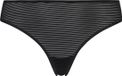 Hunkemöller Dames Lingerie Invisible string Stripe mesh - Zwart - maat L