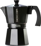 WECOOK! Bella Italiaans koffiezetapparaat, 1 kopje, 70 ml, aluminium, zwart