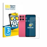 BROTECT Screenprotector 3 Stuks voor Motorola Moto G57 Power (Voor+Camera) Beschermglas Transparant