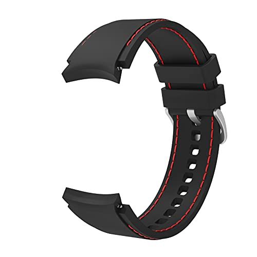 Systems Panda Systems Armband flexibel silicone 20 mm voor Samsung Galaxy Watch 4 smartwatch zwart