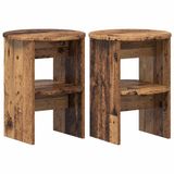 vidaXL Bijzetkast Oudhout Ø40 x 50 cm