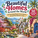 Beautiful Homes Around The World: 50 Charming Houses From Cultures Around The World To Color