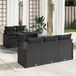 vidaXL Tuinbank Set Zwart Poly Riet