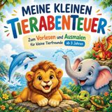 MEINE KLEINEN TIERABENTEUER Tier-Malbuch für Jungen ab 3 Jahren mit 55 Tiermotiven und kleinen Reimen zum Vorlesen und Ausmalen