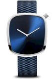 Bering Pebble Unisex Polshorloge 18040-307 - Blauw/Zilverkleurig