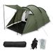 Relaxdays tunneltent, 2-3 personen, met voortent & luifel, 2 kamers, groen