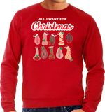 Bellatio Decorations Foute Kersttrui/Sweater Heren - All I Want For Christmas - Rood - L