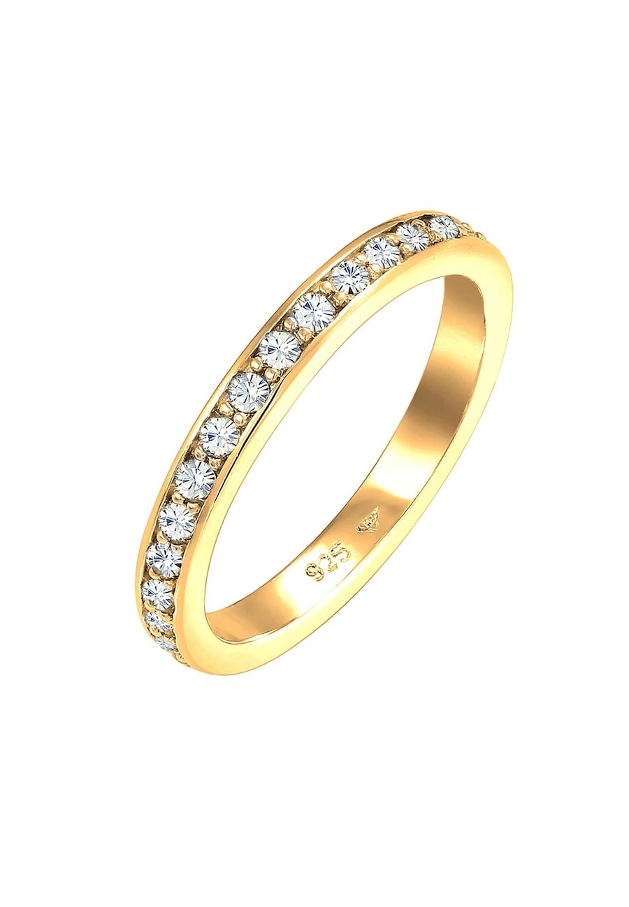 Elli Elli Ring Dames band Memoire met kristallen in 925 sterling zilver