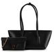 Coccinelle Leren shopper Double Beat Grained Leather Handbag Noir zwart
