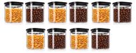 Arendo set van 10 voorraadpotten, 800 ml, met glazen deksel, luchtdicht afgesloten met siliconenring, vierkante glazen containers van borosilicaatglas, geschikt voor temperaturen van -40 tot 400 °C, transparant