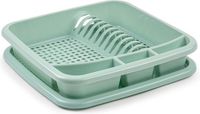 PLASTICFORTE Afdruiprek met lekbak - Mintgroen - Kunststof - 39 x 39 cm