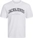 JACK & JONES Jongens T-shirt JJECALEB VARSITY met logo - Wit - Maat 152
