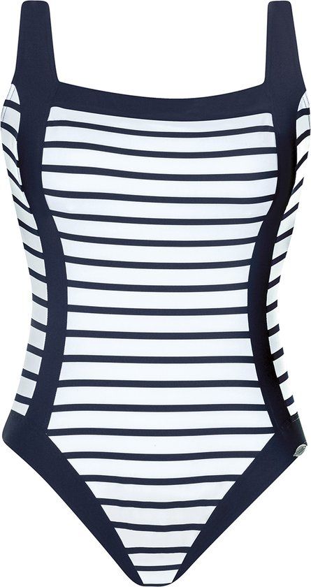 Sunflair Basic Badpak Dames Donkerblauw Gestreept Maat 40C